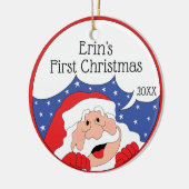 クリスマス・サンタクロース…オーナメントパーソナライズ セラミックオーナメント (左)
