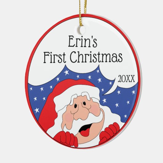 クリスマス・サンタクロース…オーナメントパーソナライズ セラミックオーナメント (左)