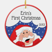 クリスマス・サンタクロース…オーナメントパーソナライズ セラミックオーナメント (裏面)