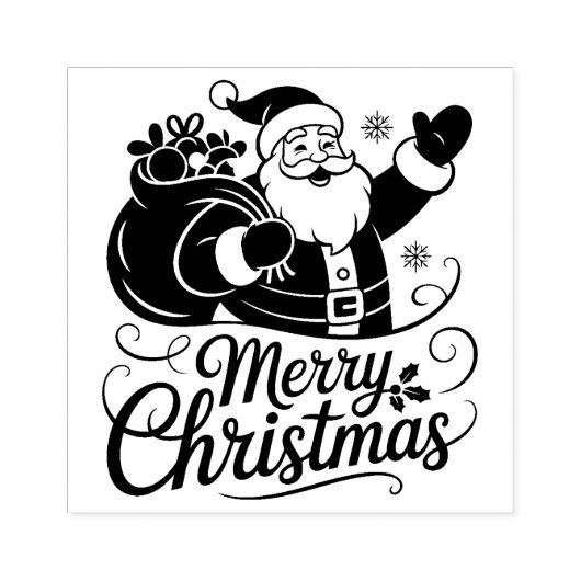 クリスマス サンタクロース カード ラバースタンプ (インプリント)