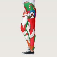 クリスマス サンタクロース グリーン レギンス
