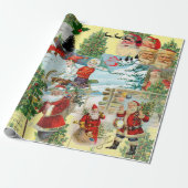 クリスマス・サンタクロース・コラージュ ラッピングペーパー (アンロールド)