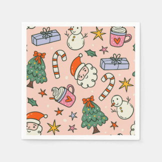 クリスマス サンタクロース パーティー スタンダードカクテルナプキン