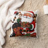 クリスマス, サンタクロース, ホリデークッキー, 三毛猫 クッション (ブランケット)
