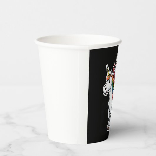 クリスマス サンタクロース ユニコーンに乗る - クリスマス ガールズ 紙コップ (右)