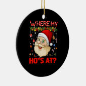 クリスマス・サンタクロース・ユーモアで私の家がおもしろいどこ セラミックオーナメント (右)