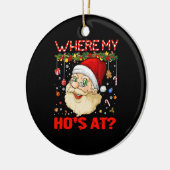 クリスマス・サンタクロース・ユーモアで私の家がおもしろいどこ セラミックオーナメント (左)