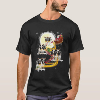 クリスマス サンタクロース 乗馬 乳牛 牛 Xmas Tシャツ