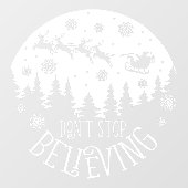 クリスマス サンタクロース 夢を信じて ホワイト ウィンドウサイン (シート)