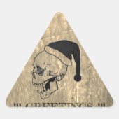 クリスマス・サンタスカル挨拶 三角形シール (正面)