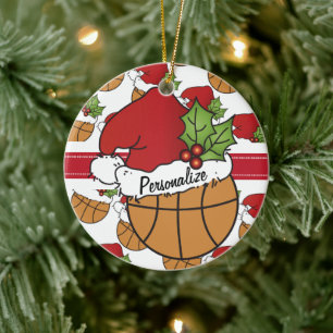 クリスマス・サンタハットバスケットボール   DIY名 セラミックオーナメント