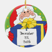 クリスマス「サンタプレゼント」オーナメント セラミックオーナメント (裏面)