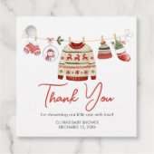 クリスマス サンタベイビーシャワー スクエア フェイバータグ (正面)