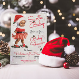 クリスマス サンタベイビー ベイビーシャワー アフリカ系アメリカ人 招待状