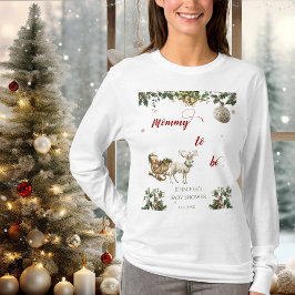 クリスマス サンタベイビー 冬 トナカイ プレママ Tシャツ