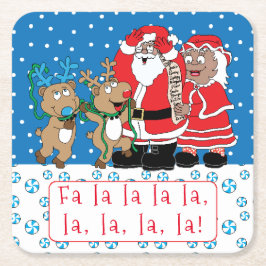 クリスマス・サンタミセス・クロース・オブ・カラー スクエアペーパーコースター