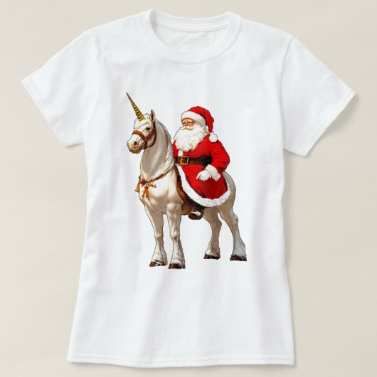 クリスマス / サンタユニコーンタブ Tシャツ (デザイン正面)