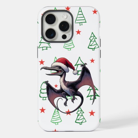 クリスマス サンタ帽プテラサウルス iPhoneケース (裏面)