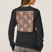 クリスマス サンタ帽子の犬のデザイン - 白 Tシャツ (裏面)