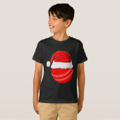 クリスマス サンタ帽子 クリケット Tシャツ (正面フル)