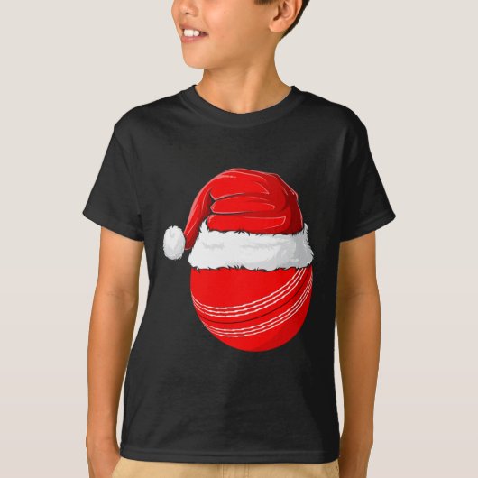 クリスマス サンタ帽子 クリケット Tシャツ (正面)
