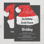 クリスマス サンタ帽 ウェディング 案内状 (正面/裏面)