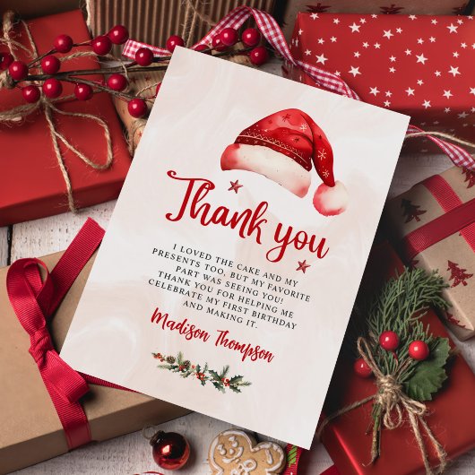 クリスマス サンタ帽 バースデーパーティー サンキューカード