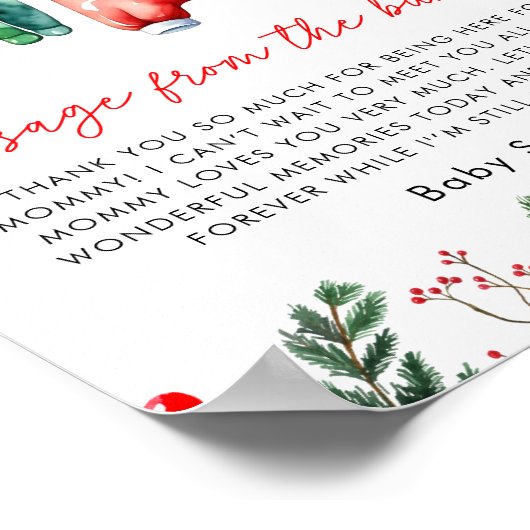 クリスマス・サンタ赤ちゃんシャワーのお知らせ ポスター (角)