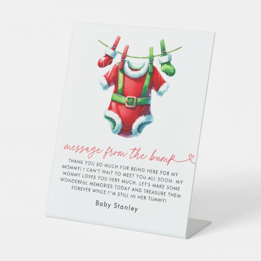 クリスマス・サンタ赤ちゃんシャワーのお知らせ 台座サイン (正面)