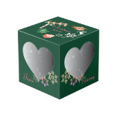 クリスマス·サンタ4写真ハート枠 フォトキューブ (正面アングル)