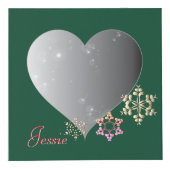 クリスマス·サンタ4写真ハート枠 フォトキューブ (正面)