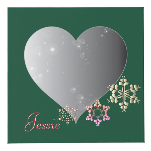 クリスマス·サンタ4写真ハート枠 フォトキューブ (正面)