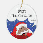 クリスマス・サンタ・オブ・カラーズ セラミックオーナメント (左)