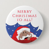 クリスマス・サンタ・オブ・カラー 缶バッジ (正面)