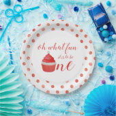 クリスマス サンタ カップケーキ 1歳の誕生日 ペーパープレート (パーティー)