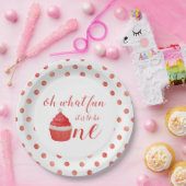 クリスマス サンタ カップケーキ 1歳の誕生日 ペーパープレート (パーティー)
