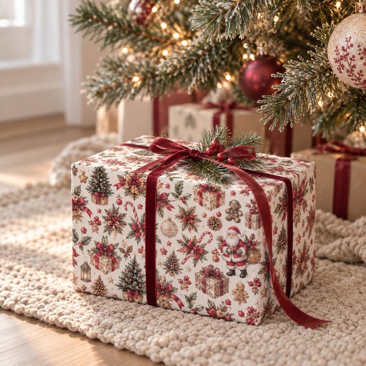クリスマス サンタ ギフト 包装紙