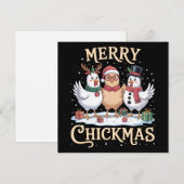 クリスマス サンタ クロースの帽子をかぶったニワトリ メリー チックマス ファーム (正面/裏面)