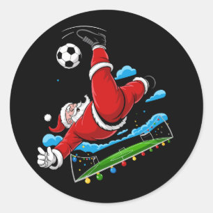 クリスマス サンタ サッカー 自転車 キック Xmas スポーツ ラウンドシール