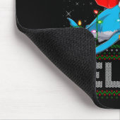 クリスマス サンタ サメに乗る 面白い 汚い Xmas を信じて マウスパッド (コーナー)