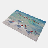 クリスマス サンタ シギ 浜辺 ホリデー 玄関マット (アングル)