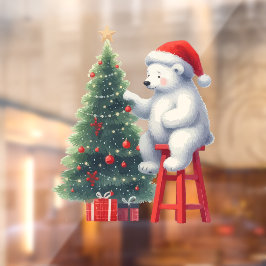 クリスマス サンタ シロクマ ショップ装飾 ウィンドウサイン