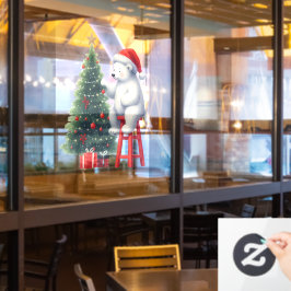 クリスマス サンタ シロクマ ショップ装飾 ウィンドウサイン