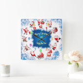 クリスマス サンタ スクエア壁時計 (ホーム)