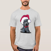 クリスマス サンタ スコティッシュ テリア Tシャツ (正面)