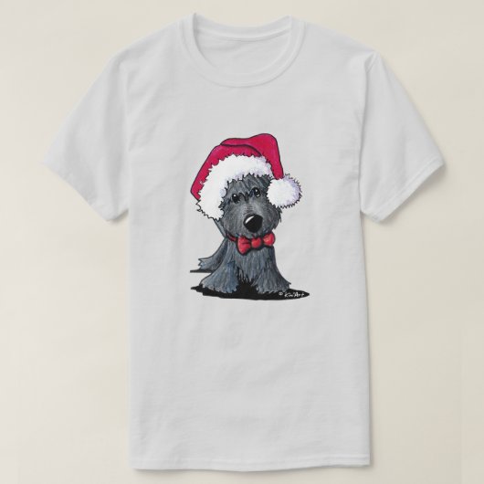 クリスマス サンタ スコティッシュ テリア Tシャツ (デザイン正面)