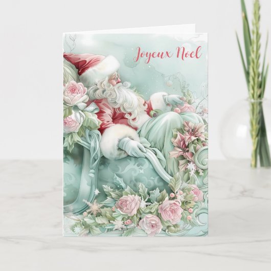 クリスマス サンタ スレイ 折りたたみ カード (正面)