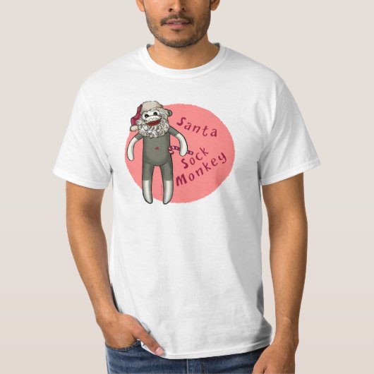クリスマス サンタ ソックモンキー Tシャツ (正面)