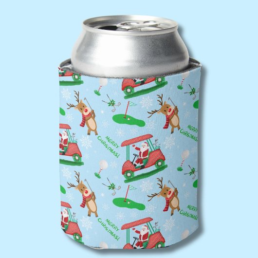 クリスマス サンタ トナカイ ゴルフ パターン 缶クーラー