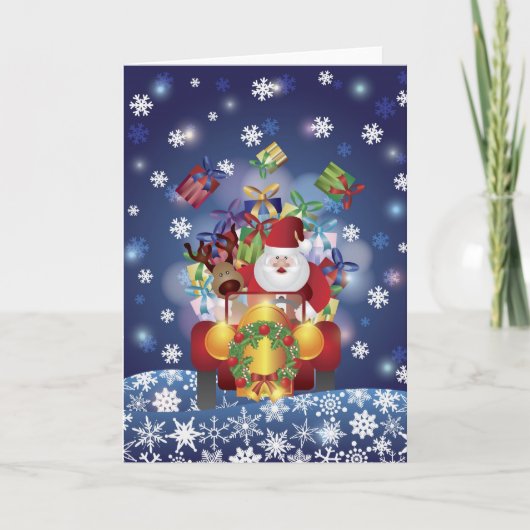 クリスマス·サンタ·ドライビング·ヴィンテージ·カード シーズンカード (正面)